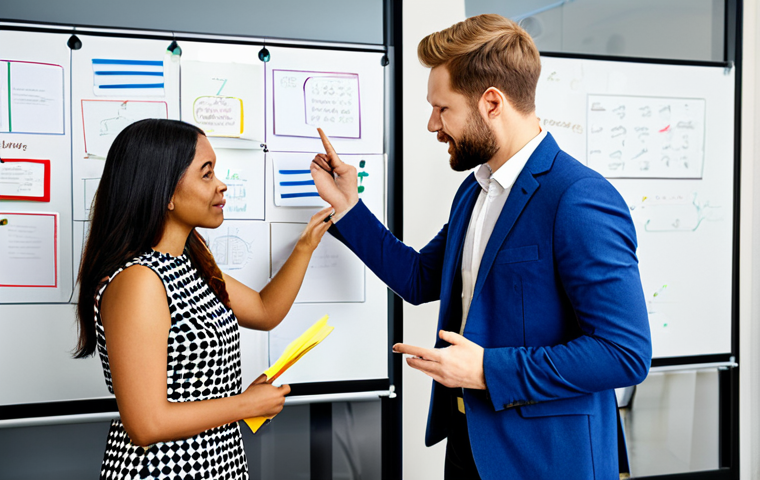 **

"A diverse team collaboratively brainstorming in a modern office, using design thinking principles. Participants are fully clothed in professional attire. Whiteboards covered in sticky notes and diagrams. Bright, collaborative atmosphere. safe for work, appropriate content, fully clothed, professional, perfect anatomy, correct proportions, natural pose, well-formed hands, proper finger count, natural body proportions, high quality."

**
