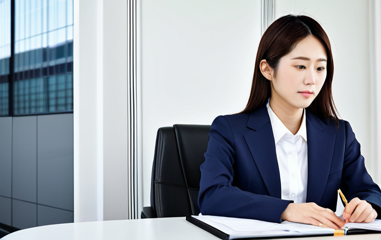 **Prompt:** A Japanese businesswoman in a modest business suit, working at a desk in a modern Tokyo office, fully clothed, appropriate attire, safe for work, perfect anatomy, natural proportions, professional photography, high quality, family-friendly.