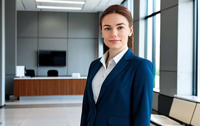 수렴적 사고와 감정 지능의 관계 - Business Professional**

"A confident businesswoman in a tailored, modest business suit, standing in...